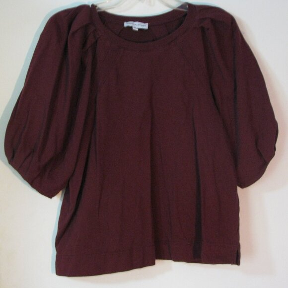 Gibson Latimer Tops - * Gibson Latimer Top Medium Wine  Burgandy Colored Puff Sleeves Super Nice Exc